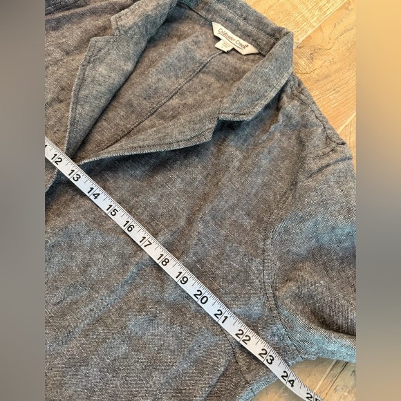 Coldwater Creek Gray Linen Blazer L - Picture 4 of 10